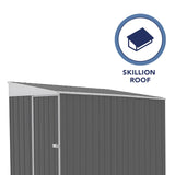 Absco Durango 5 Ft. x 10 Ft. Metal Storage Shed DIY Galvanized Steel Sheds for Tools, Bikes, Lawn & Garden Equipment, Outdoor Patio Furniture, Perfect in Backyard, Garden (Woodland Gray) ABSCO