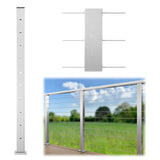 Muzata Cable Railing Post 36 Inch 36"x2"x2" Level Drilled Surface Mount Brushed T304 Stainless Steel Cable Railing System Kit Indoor Outdoor with Paper User Guide PS02 LH4S Muzata