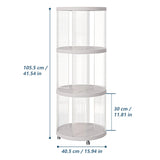 Rolling Bookshelf, 360°Display Spinning Rotating Revolving Bookshelf with Brake Wheels, 3 Tiers Moveable White Small Corner Bookcase Suitable for Bedrooms, Living Looms, Offices, and Study Rooms Leafpool