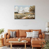 Farmhouse Barn Canvas Wall Art Rustic Farm Nature landscape Decor Pictures Retro Flower Field Meadow Barn Windmill Posters Prints for Home Decoration Bathroom Bedroom Living Room Decoration styfasin