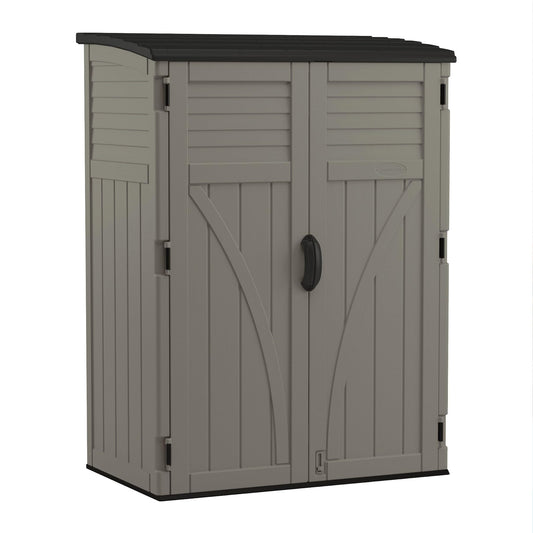 Suncast 54 cu. ft Resin Vertical Lockable Storage Shed, Stoney, BMS5700SB - WoodArtSupply