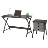 Realspace® X-Cross 48"W Computer Desk With File Cabinet, Black Realspace