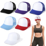6 Pack Blank Hats Plain Mesh Trucker Hats Sublimation Baseball Caps Men Women DIY Custom Caps Adjustable Snapback Homaisson