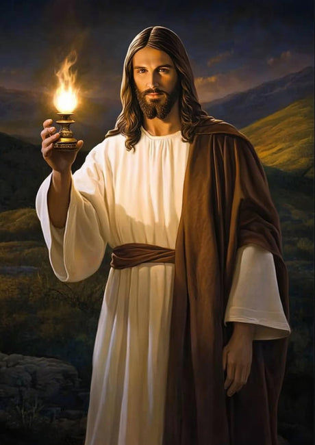 MaiYiYi Jesus Diamond Painting by Numbers, 5D Full Round Drill Religion Diamond Art Kits, God Light of Hope Diamond Painting Set for Adult Beginner Home Wall Art Decor (30X40 CM) MaiYiYi