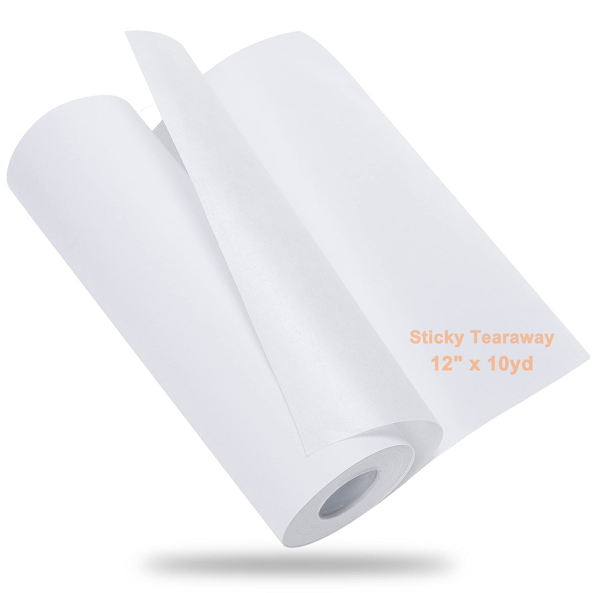 New brothread Sticky Self-Adhesive Tear Away Embroidery Stabilizer Backing 12" x 10 Yd roll - Medium Weight for Napped Fabric & Hoop Less Embroidery New brothread