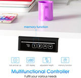 BLKMTY Electric Standing Desk Adjustable Height Computer Desk 24"x55" Home Office Desk Ergonomic Raising Desk Sit Stand Desk with Headphone Hook 20db Noiseless Lifting Desk for Adult, White BLKMTY