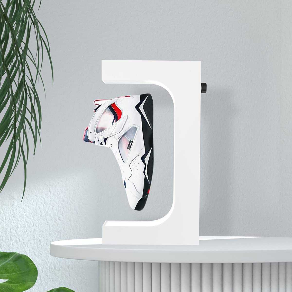 Yegvea 360°Rotation Floating Shoe Display Stand, Magnetic Levitation Sneaker Rack, with LED Light Sneaker levitating shoe shelf for Storefront Home Decor|Advertising Exhibition Shoe Store Show Yegvea
