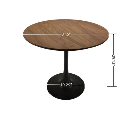 Walnut Round Tulip Dining Table – Mid-Century Style for 2-4 People YESGIGA