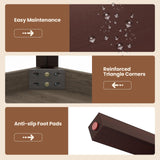 Giantex Extendable Dining Table for 4, 60" Folding Kitchen Table w/Rubber Wood Frame & Safety Locks, Mid-Century Rectangular Dinette Table for Small Space, Kitchen, Dining Room, Living Room, Coffee Giantex