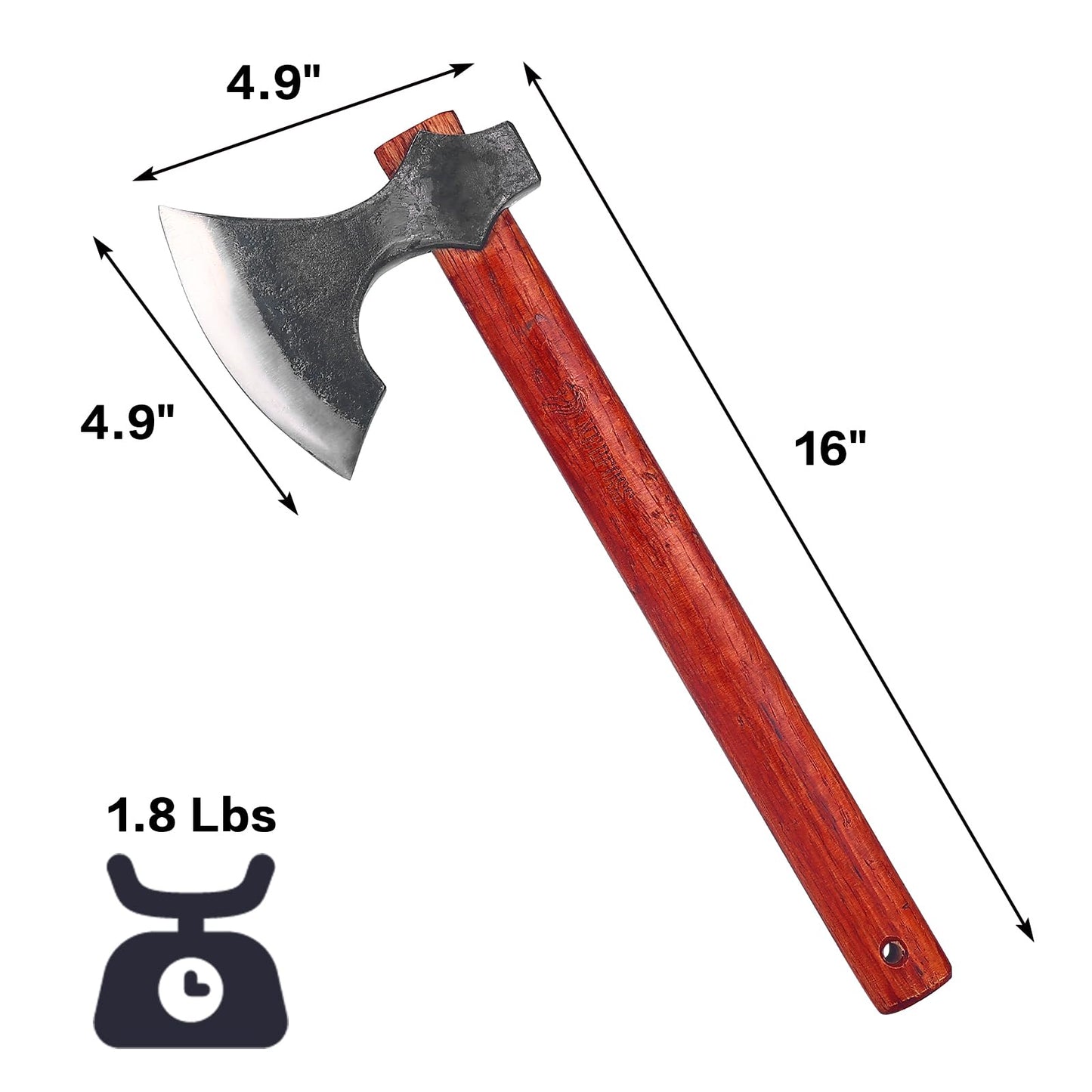 16" Throwing Axe with Beech Wood Handle, Professional Throwing Hatchet Set of Two, Viking Style Throwing Tomahawks with Steel Wedge for Adults' Competition and Outdoor Recreation - WoodArtSupply