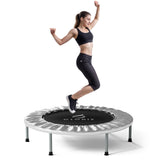 CLORIS 36'' Foldable Fitness Trampoline - Max Load 170lbs, Rebounder Indoor/Outdoor Fitness Body Exercise (Silvery) CLORIS