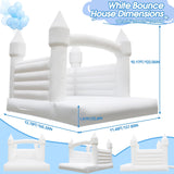 13FT *11FT*10FT White Bounce House Indoor & Outdoor, 2IN1 PVC Large Jumper Inflatable Bouncy House Castle with Blower Easy to Set up for Wedding, Birthday Party Gift with 2 Balls & Balloon Jinrrenyi