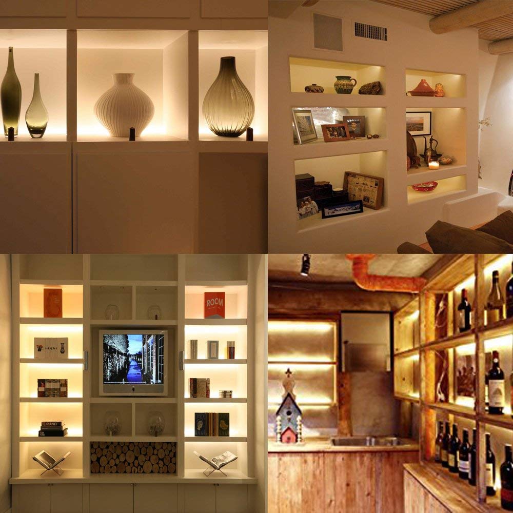 Cefrank Under Cabinet Lighting Bookshelf Light Bar - UL-Listed - Low Profile - Energy Saving - Cool to Touch - Soft Warm White Cefrank