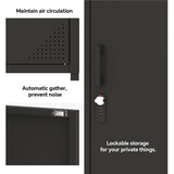 Steehoom Metal Locker Lockable Bathroom Storage Cabinet Black 4 Tier Employee Lockers for Home, School, Office, Garage (Black, H49.21'') Steehoom