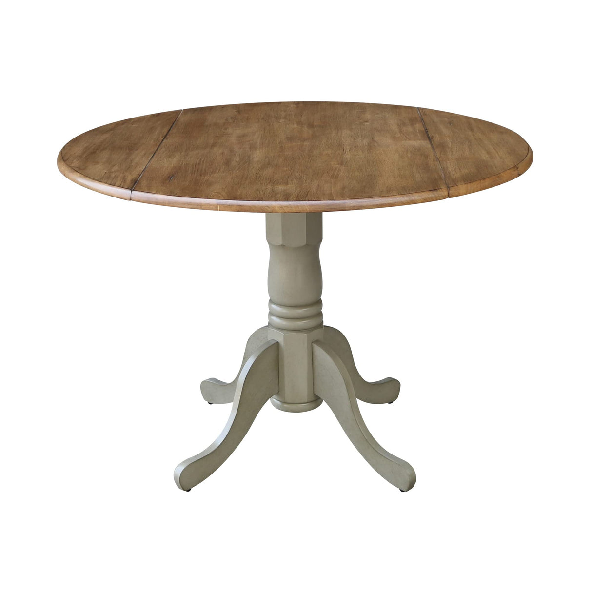 International Concepts Inch Dual 42 Drop Leaf Dining Table, Distressed Hickory/Stone IC International Concepts