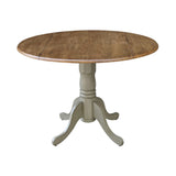 International Concepts Inch Dual 42 Drop Leaf Dining Table, Distressed Hickory/Stone IC International Concepts