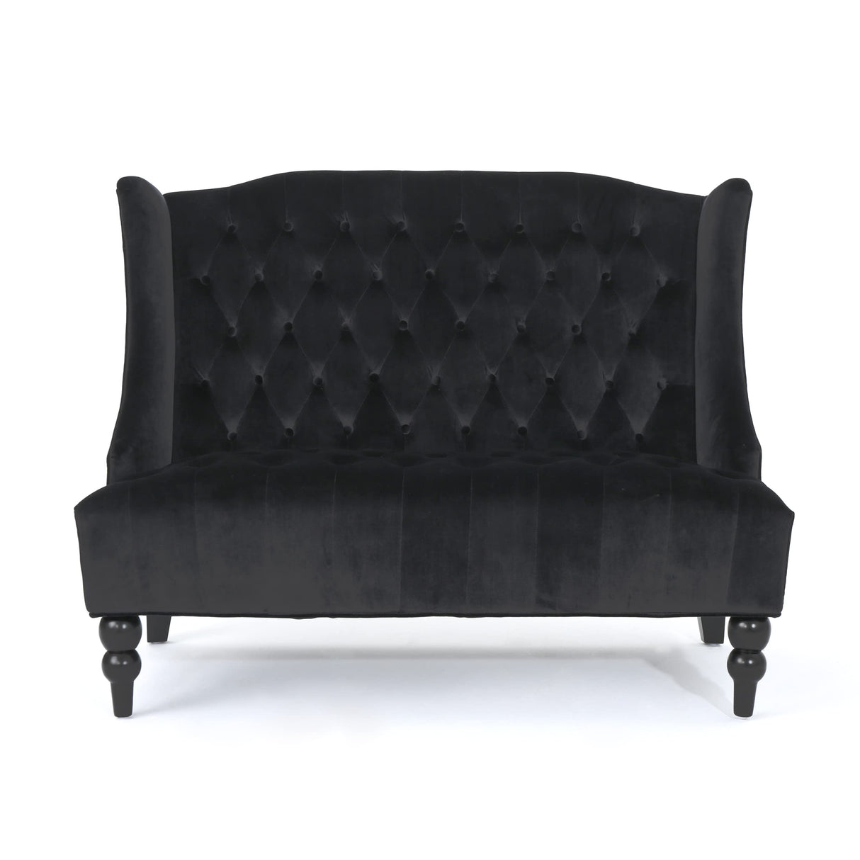 Merax Loveseat Sofa, Classic 2 Seater Couch for Living Room Bedroom Office, Black Merax