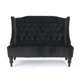 Merax Loveseat Sofa, Classic 2 Seater Couch for Living Room Bedroom Office, Black Merax