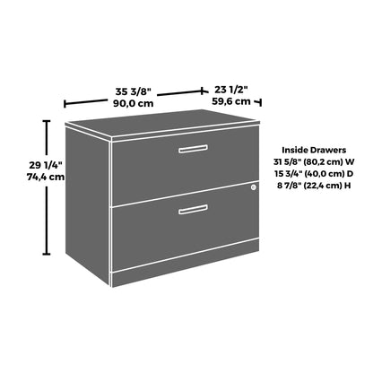 OFFICE WORKS BY SAUDER Affirm Commercial Lateral File Cabinet, L: 35.43" x W: 23.47" x H: 29.29", Classic Cherry - WoodArtSupply