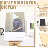 Memorywuu 4 Pack Wooden Book Stand for Display Book Holder Easel Stand Collector Display Back to School Gift for Home Office Album CD Magazine Comic Postcard Picture Artworks Memorywuu