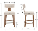 RIVOVA 26” Bar Stools Set of 4 Counter Height Bar Stool, Modern Kitchen Barstools with Back and Wood Legs, Farmhouse Upholstered Island Stools Countertop Bar Chairs, Beige RIVOVA