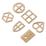 100pcs Wood Window Cutouts - Multipurpose Unfinished Wood Slices, Unfinished Wood Crafts for DIY, Kids Crafts, and Home Decor Projects Topyond