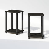 Furinno Simplistic Compact Bedside Table, Nightstand, Espresso/Black, Set of 2 Furinno