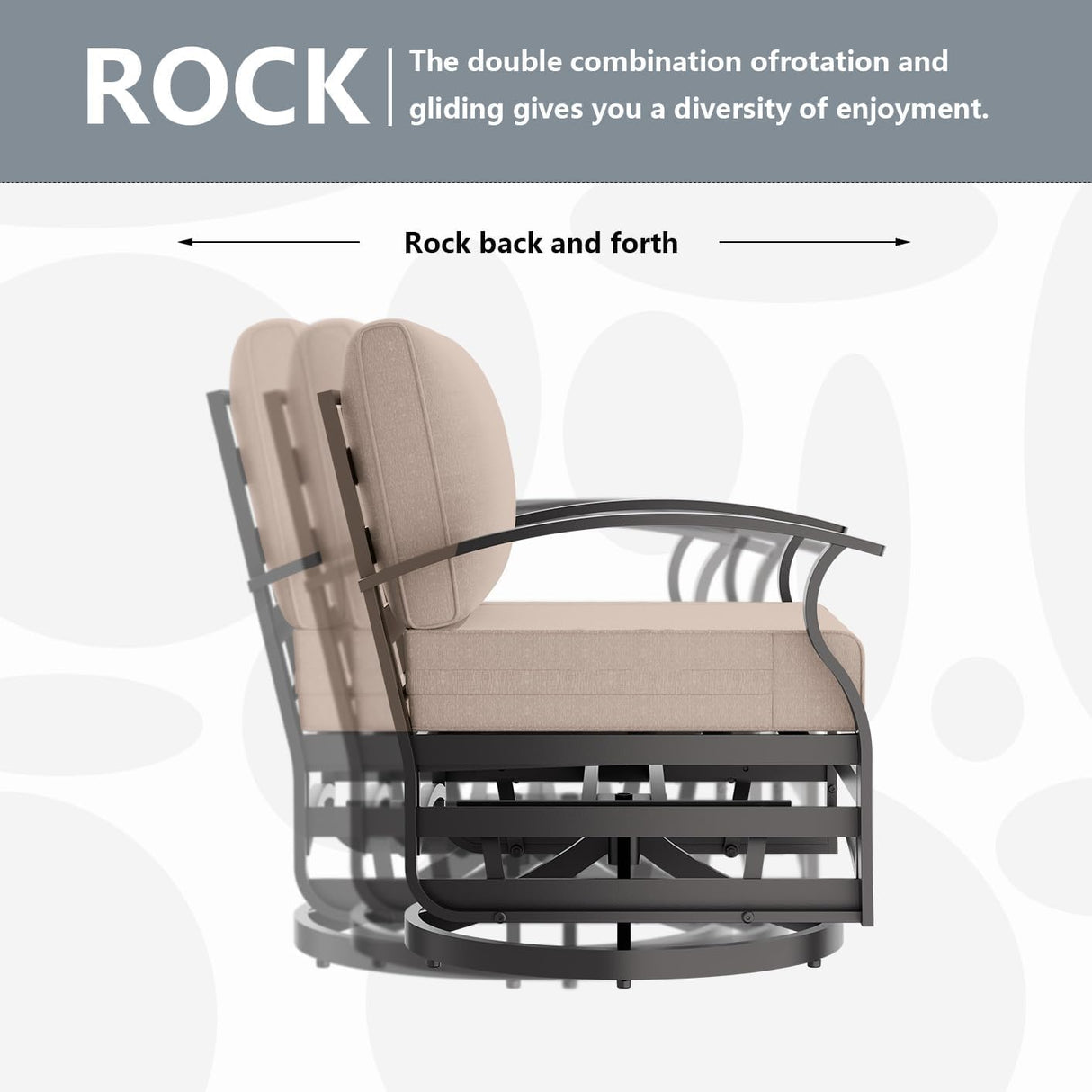 ASJMR 10-seat Aluminum Patio Furniture Set, L-Shaped Sectional Sofa with 5.1" Cushions, High Backrest & 2 Footstools, Durable Outdoor Patio Furniture Set, Backyard, Poolside - Sand ASJMR