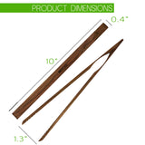 Mr.Art Ash Wood Toaster Kitchen Tongs (4-Pack), 10" Length - Ultra Grip, Ideal for Toast, Fruits, Bread & Pickles - Made in Europe (Walnut) Mr.Art Wood