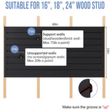 Slatwall Panels Garage Slat Wall Storage Systems 4'x2', Slat Wall Paneling Garage Wall Organizer, Black Slat Board PVC Wall Panels Slatwall Displays Garage Tool Organizer Wall Mount Ladder Bike Rack HODURWALL