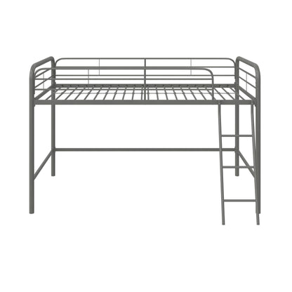 DHP Silver Junior Loft Bed Frame with Ladder - Twin Size