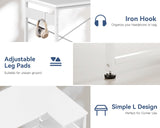 Casaottima L Shaped Computer Desk, 48 Inch Small Corner Desk with Storage Shelves & PC Stand, Reversible Gaming Desk for Bedroom, Modern Writing Study Table for Home Office, White Casaottima