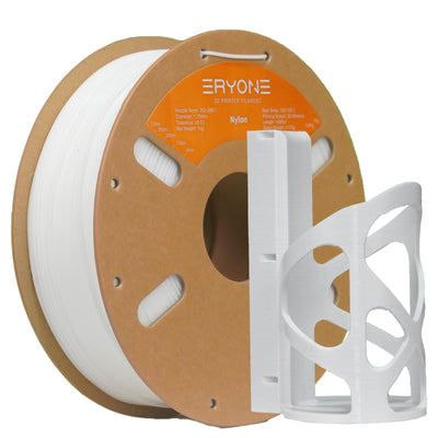 ERYONE PA6 Filament, 3D Printer Nylon Filament 1.75mm +/- 0.03mm, 1kg (2.2LBS)/Spool, Fit Most FDM Printer, PA6 White
