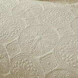 Brandream Luxury Quilt Bedding Set Queen Size Quilt Set Cotton Beige 3 Piece Medallion Matelasse Coverlet Set Brandream