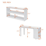 Full Size Low Loft Bed with Storage and Rolling Desk by Harper & Bright Designs Harper & Bright Designs