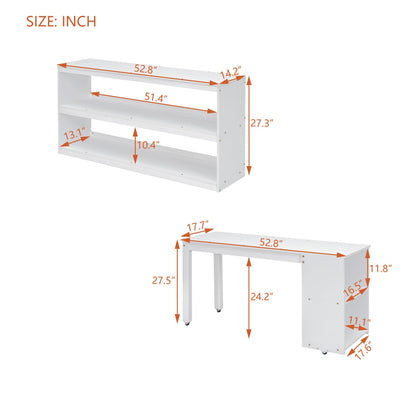 Full Size Low Loft Bed with Storage and Rolling Desk by Harper & Bright Designs - WoodArtSupply