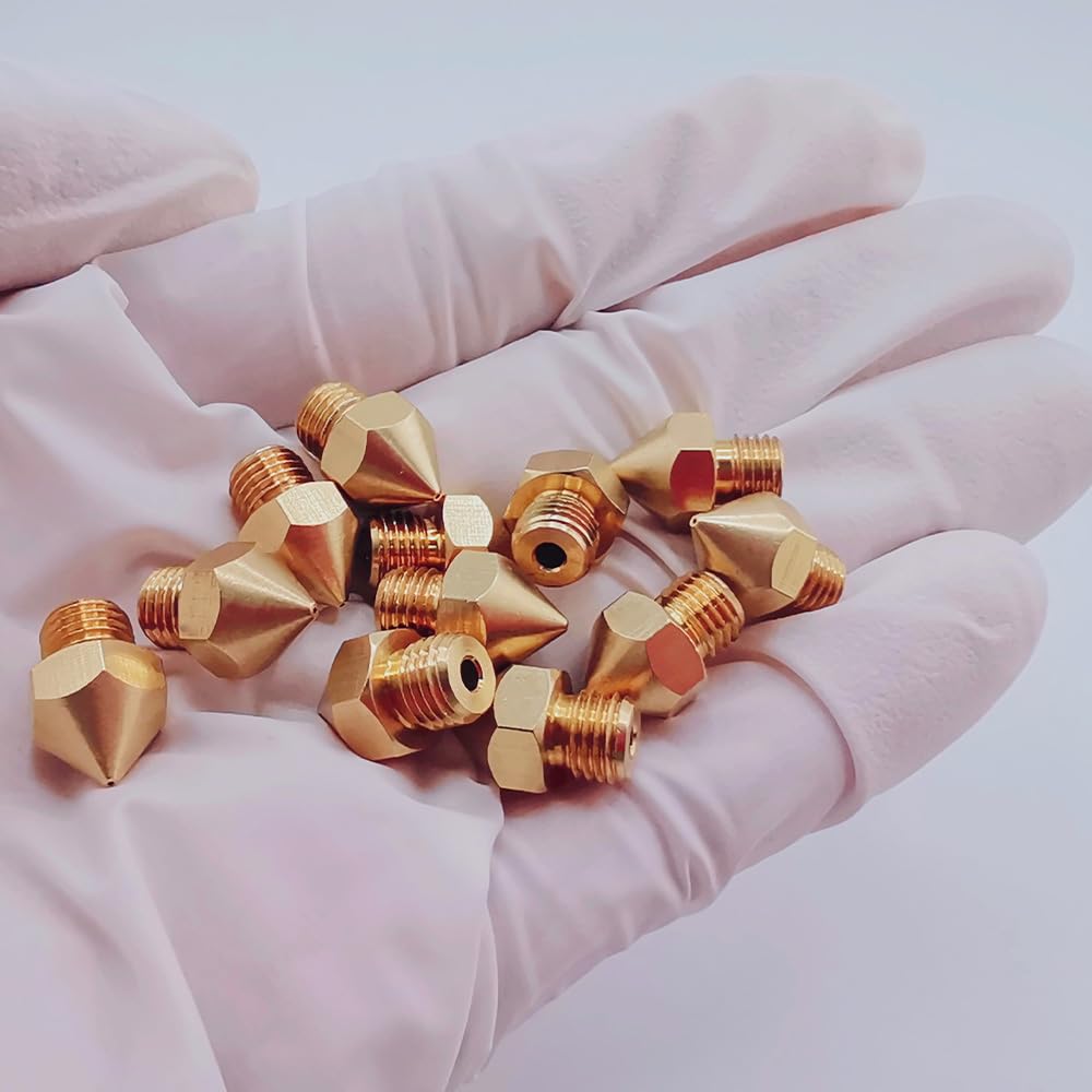 12Pcs 3D Printer CR-10S Pro Nozzles 0.4mm, M6 CR-10S Pro 3D Printer Nozzles,CR-10S Pro Hotend Extruder Nozzles 0.4mm Only Compatible for Creality CR10S Pro Hotend 3D Printer Nozzle. TIEXYE