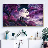 BOHADIY 5D Large Diamond Art Painting,Moon Diamond Painting Kits for Adults,DIY Full Drill Mountain Crystal Rhinestone Arts and Crafts,Tree Gem Art Painting with Diamond Home Wall Decor27.5 X 15.7inch BOHADIY