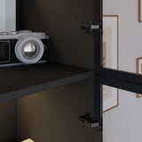 Bobve 5-Tier Elegant Glass Display Cabinet with 4 Doors for Collectibles and Books, 78.7" Tall Bobve