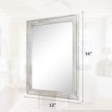 MWAZZLL Wall Mirror with Rustic Wood Frame Rectangle Mirrors for Wall Decorative Hanging Mirror for Bathroom Bedroom Farmhouse Living Room Small MWAZZLL