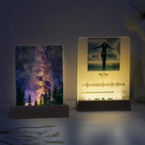 PYD Life 4 Pack Sublimation LED Acrylic Photo Frames Night Lights Glitter Blanks 5" x 7" with Warm Color Light,with Wood Stand for Heat Press Machine Printing PYD Life