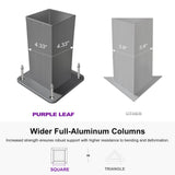 PURPLE LEAF Louvered Pergola 10' x 13' Outdoor Full Aluminum Pergola with Adjustable Rainproof Roof Modern Retractable Patio Hardtop Gazebo for Deck Backyard Garden Slate Grey PURPLE LEAF