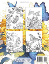 Butterflies and Flowers Coloring Book: Lower Anxiety and Relief Stress with Aesthetic Butterfly Garden Scenes Majosta