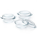ZYER Round Glass Casserole Dish Set, Glass Casseroles Cookware with Glass Lid, Glass Casserole Dish With Lid(Set of 3-1L+1.4L+1.7L) ZYER