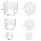 Voaesdk 6 Pcs Clear Resin Molds Silicone Set, Transparent Seamless Sphere and Deep Cube Silicone Molds, Large Ball Square Epoxy Resin Molds for Flowers Preservation Home Decor Voaesdk