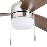 Honeywell Ceiling Fans Barcadero Modern 44 Inch Ceiling Fan with Light, Pull Chain LED Indoor Fan with 3 Blades, Maple and Brown Maple Blade Finish Options, Brushed Nickel (50616-01) Honeywell Ceiling Fans