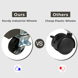 Tiptiper Folding Dining Table with 2 Storage Racks, Drop Leaf, 6 Wheels, Multifunction Expandable Table for Kitchen, Bedroom, Living Room Tiptiper