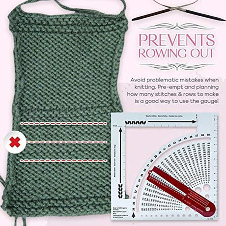 Knitting Gauge Converter Tool Knitting Counter Calculator Density Ruler for Knitting Works Crafts DOSEA