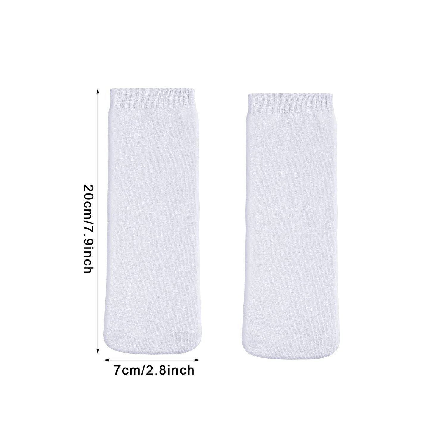 10 Pairs Blank White Sublimation Socks Printable Athletic Crew Sock (20 cm Long)