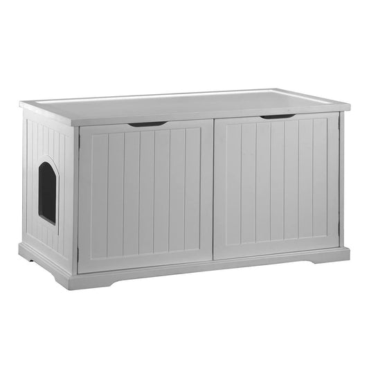 Merry Products Cat Washroom Bench, White - WoodArtSupply